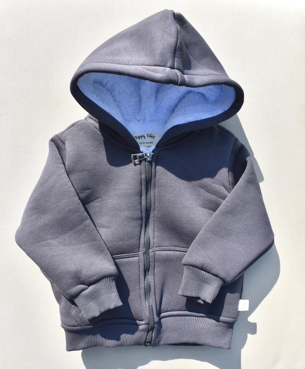 Fur Lined Jacket - Charcoal Grey