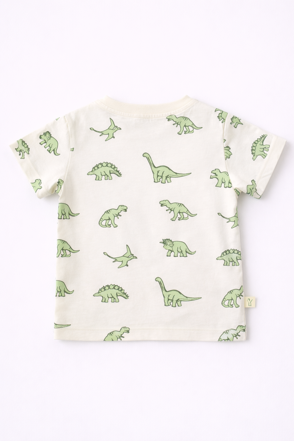 Boys Cotton T-Shirt – Dino Print White