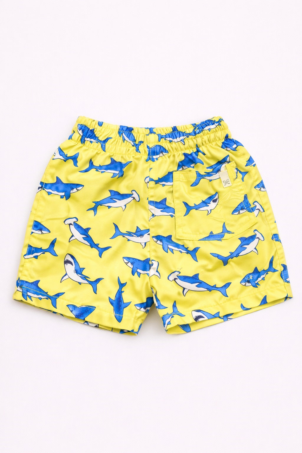 Boys Swim Shorts –  Shark Print Yellow
