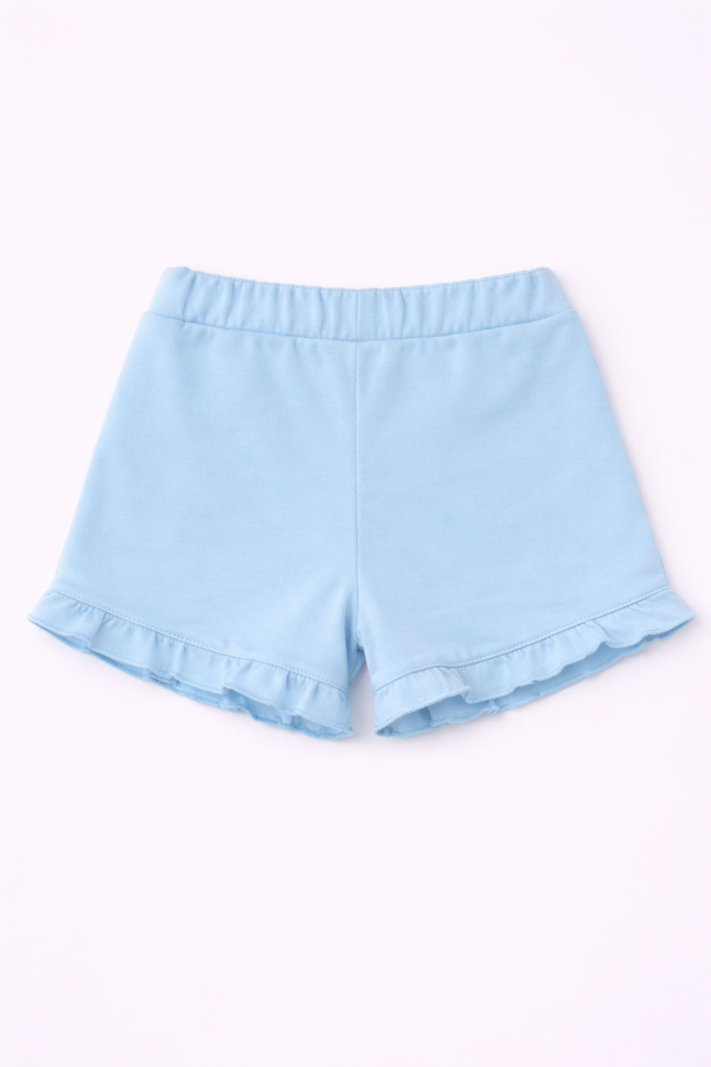 Girls Cotton French Terry Shorts – Sky Blue