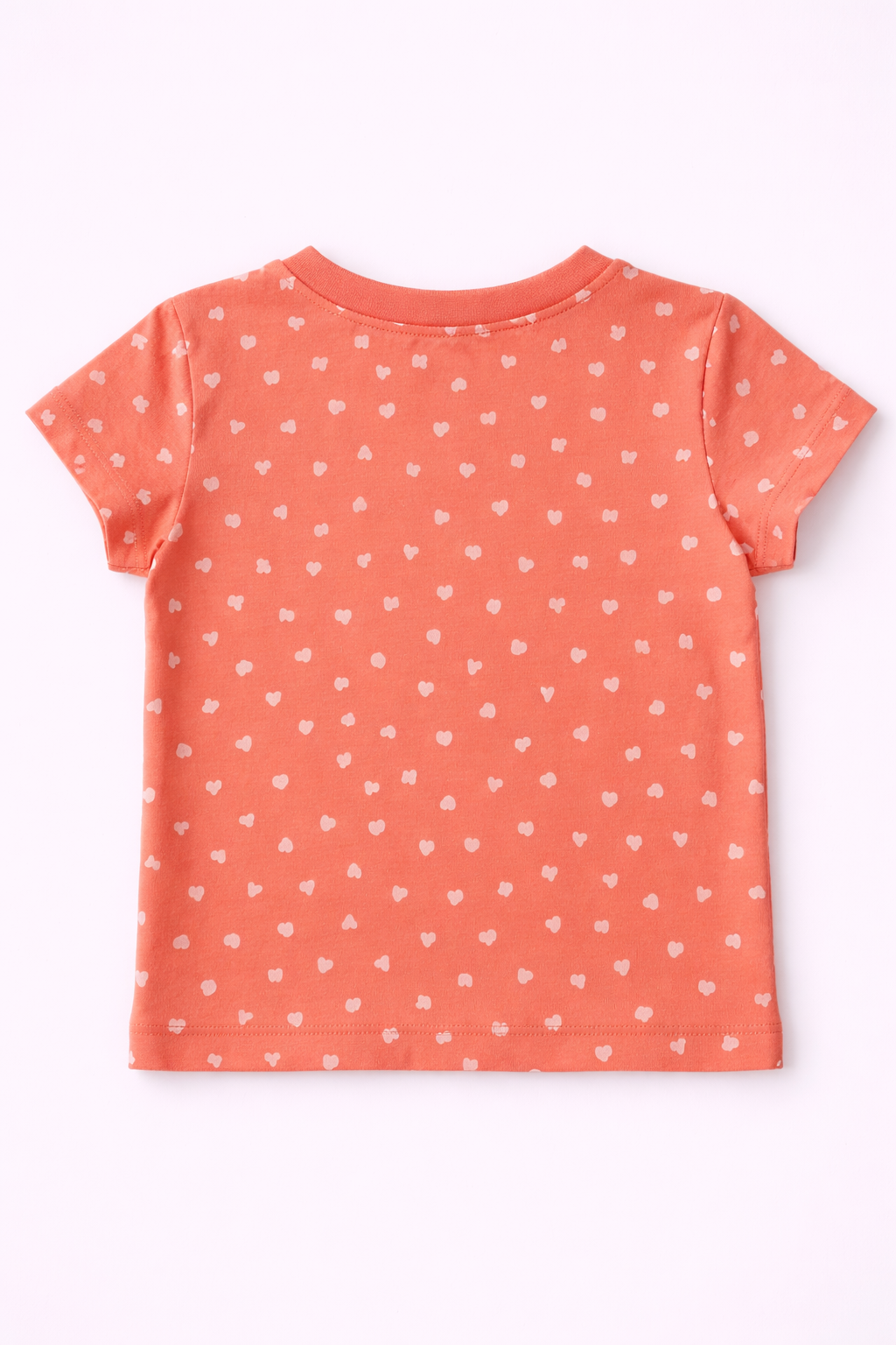 Girls Cotton T-shirt - Hearts Print Red