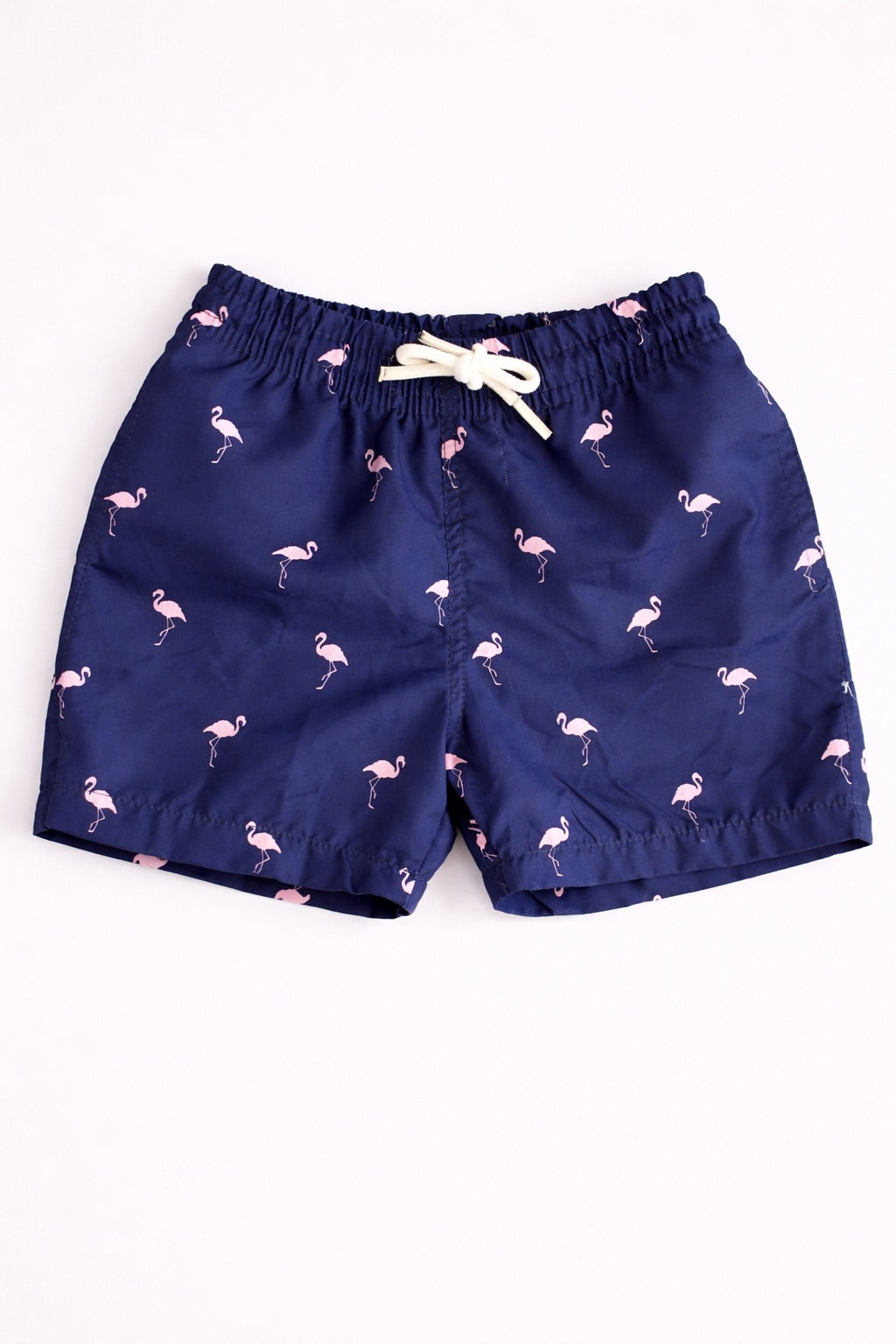 Boys Swim Shorts – Flamingo Print Navy Blue