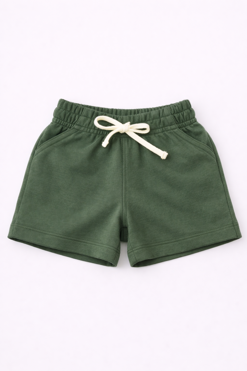 Boys Cotton French Terry Shorts – Olive