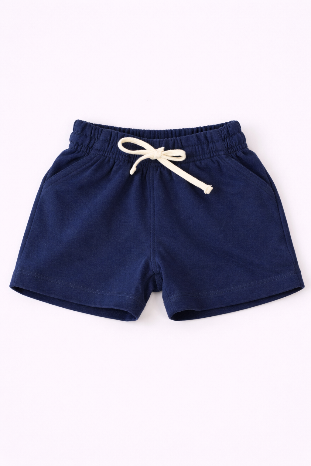 Baby Cotton French Terry Shorts - Navy Blue