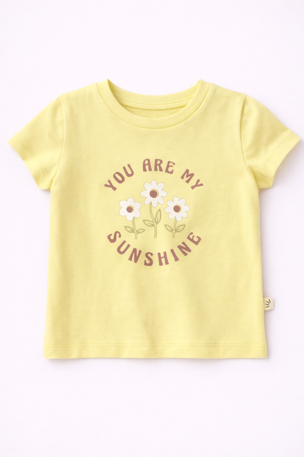 Girls Cotton T-shirt - Sunshine Print Yellow