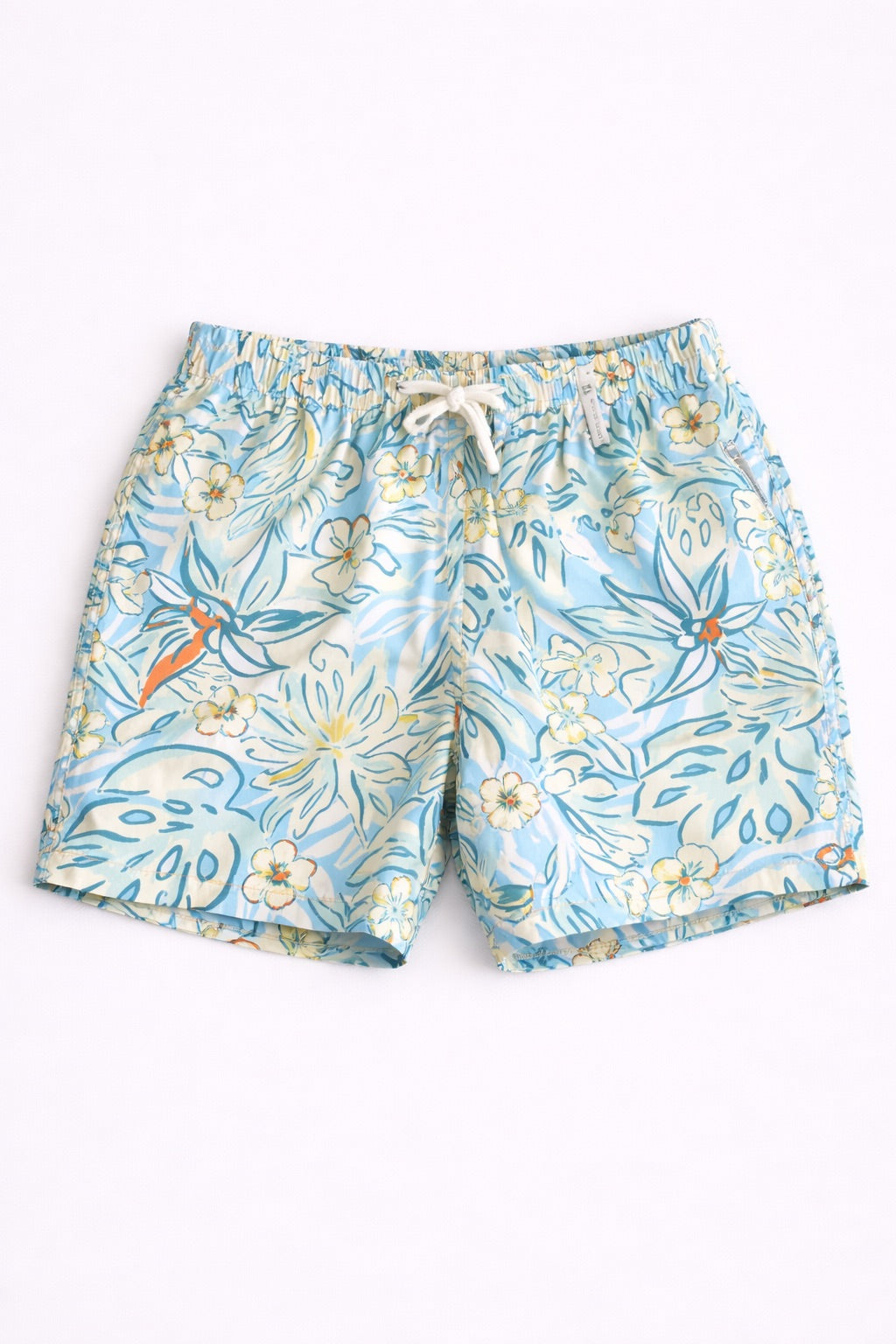 Boys Swim Shorts – Flowers Print Blue