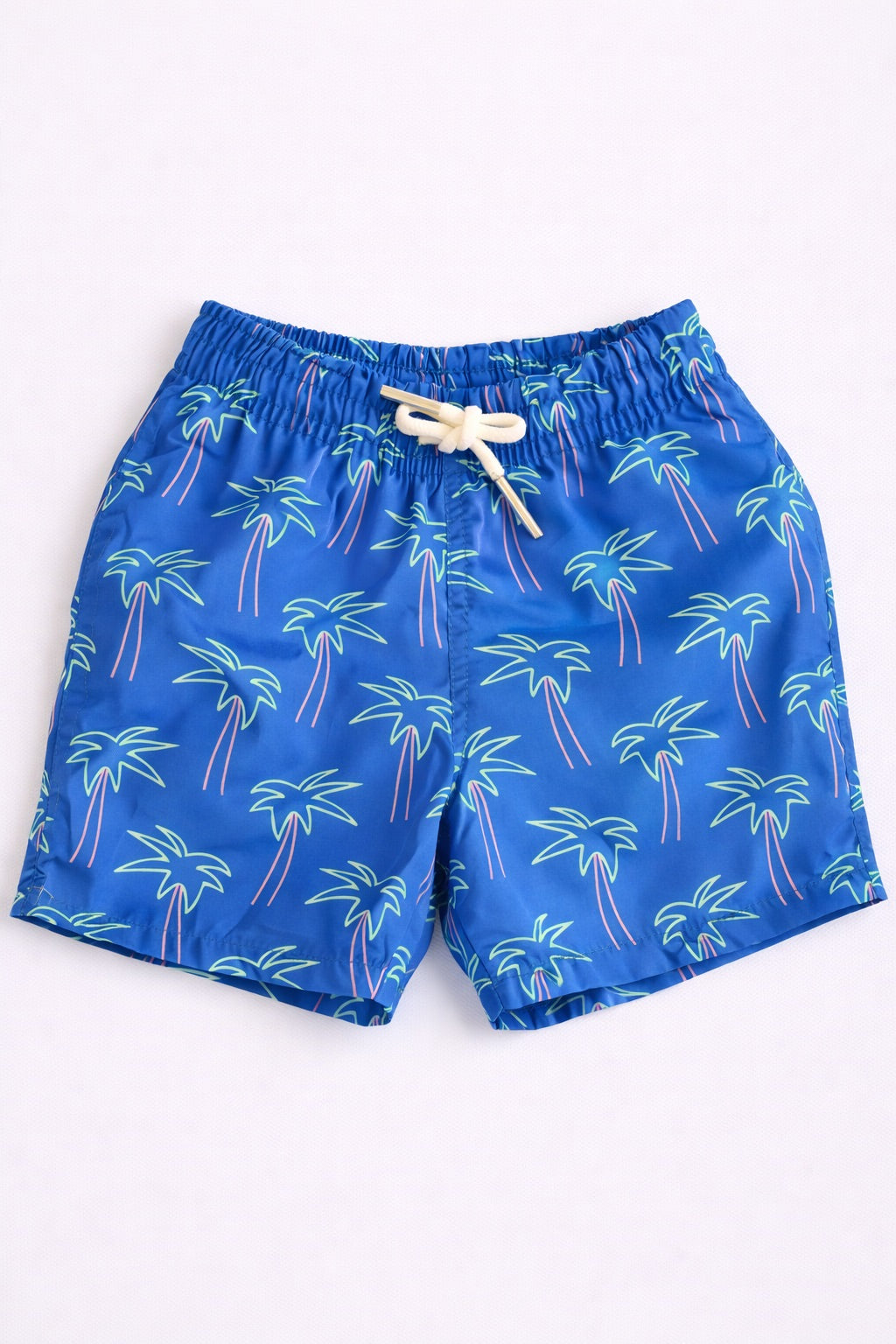 Boys Swim Shorts – Palm Tree Print Blue