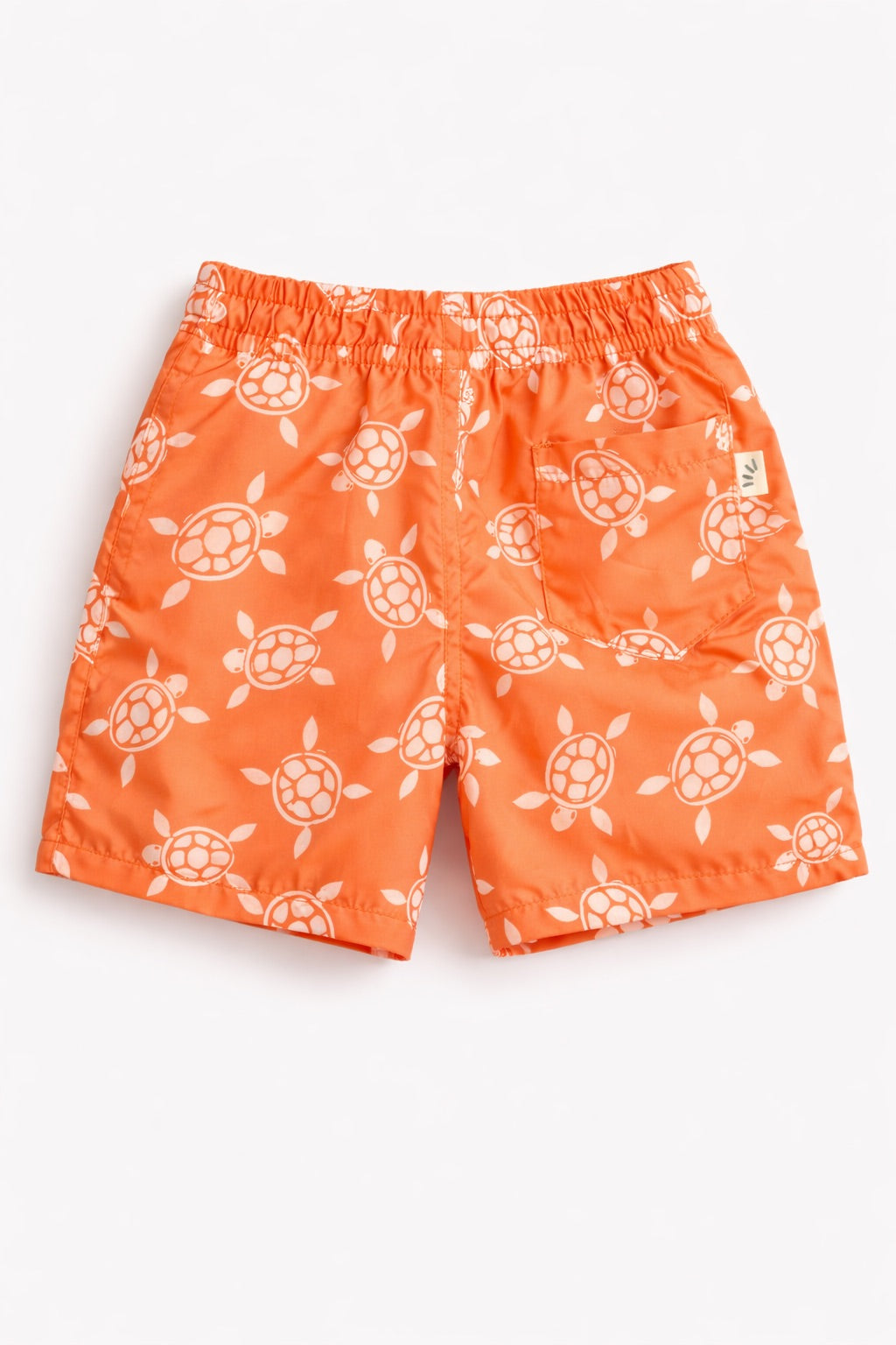 Boys Swim Shorts – Turtle Print Orange