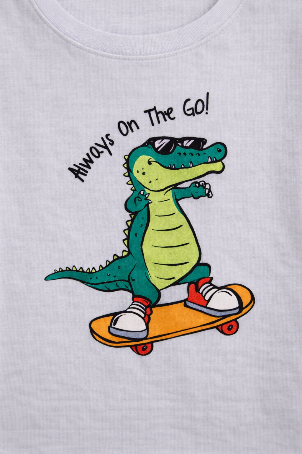Boys Cotton T-Shirt – Dino Print Grey
