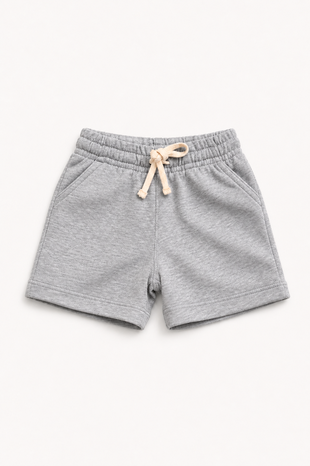 Baby Cotton French Terry Shorts - Light Grey