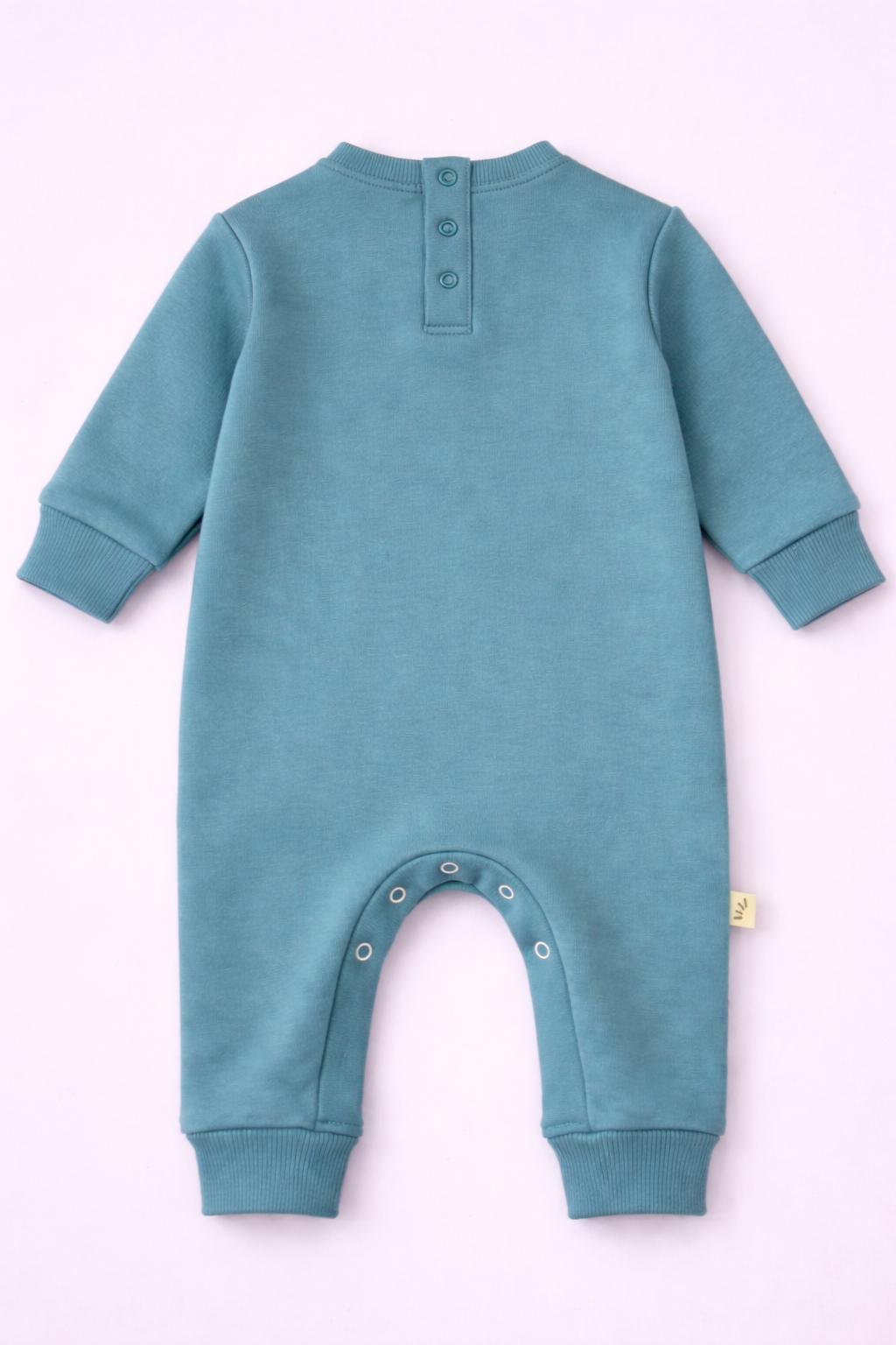 Baby Fleece Cotton Romper – Cosmic Print Teal Green