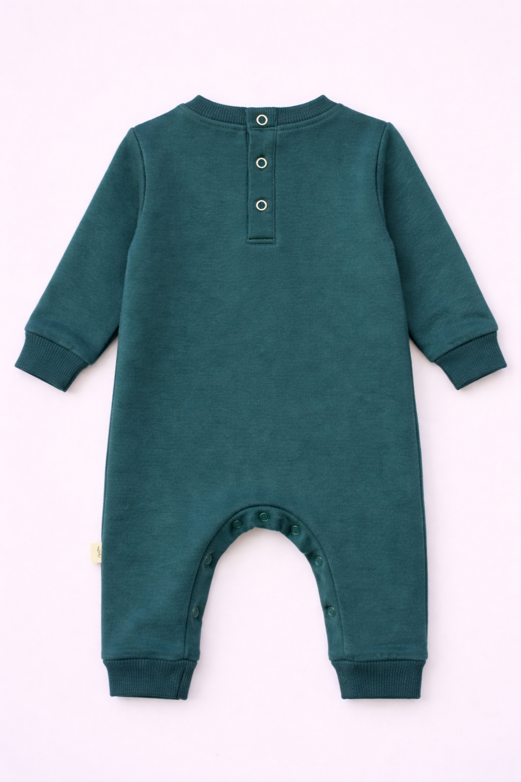Baby Fleece Cotton Romper – Handsome Daddy Print Teal Green