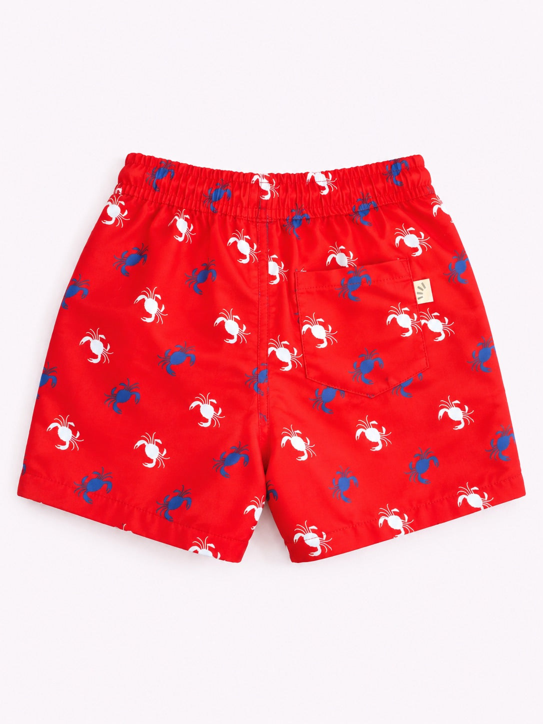 Boys Swim Shorts - Crab Print Red