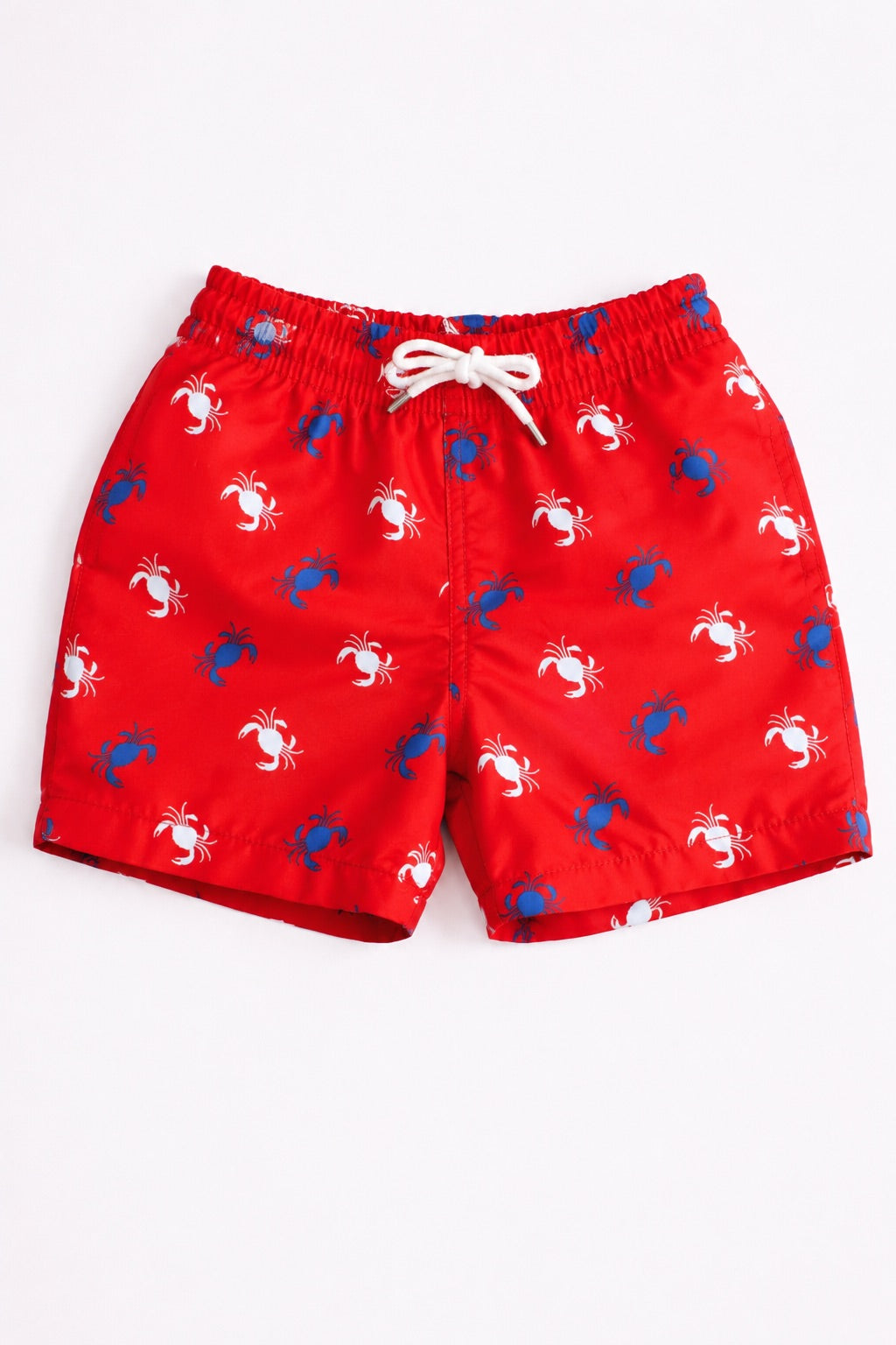 Boys Swim Shorts - Crab Print Red