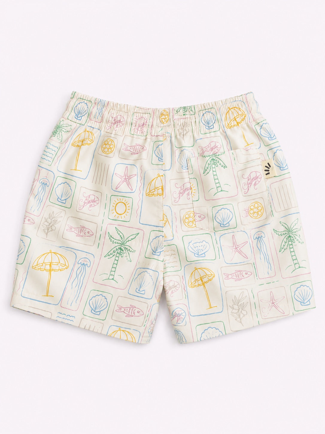Boys Swim Shorts - Beach Print Sand