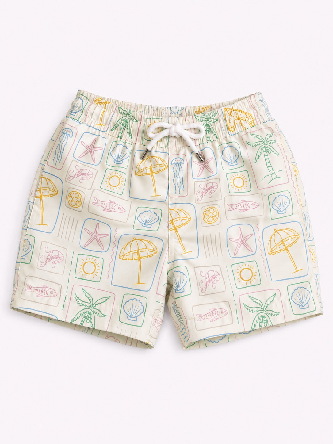 Boys Swim Shorts - Beach Print Sand