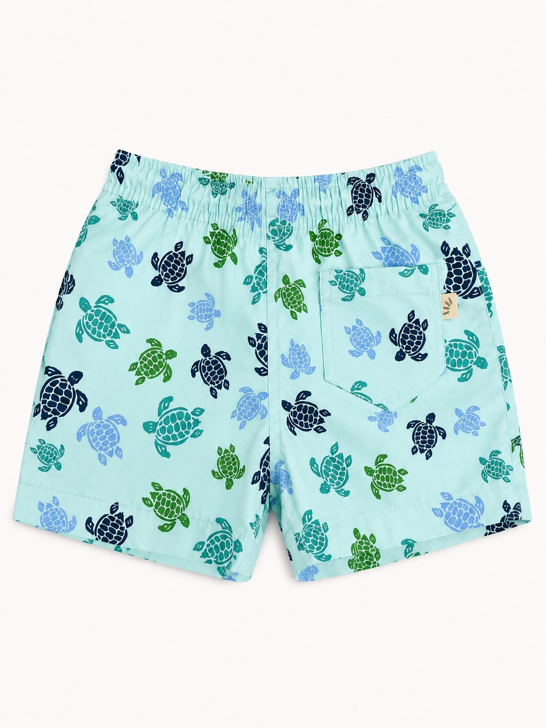 Boys Swim Shorts - Turtle Print Sky Blue