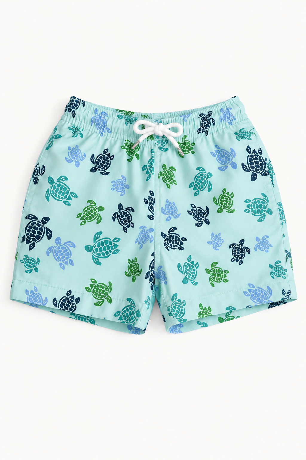 Boys Swim Shorts - Turtle Print Sky Blue