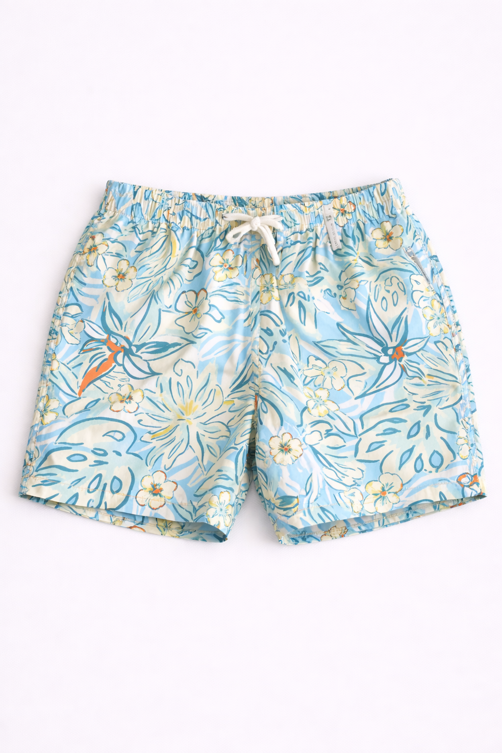 Boys Swim Shorts – Flowers Print Blue