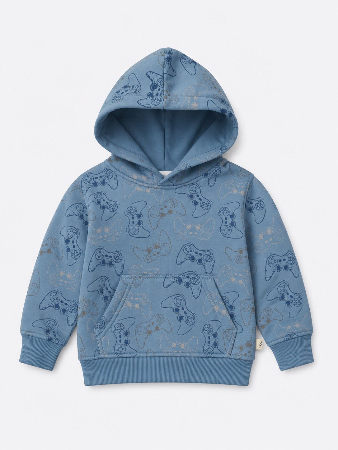 Boys Fleece Hoodies - Console Print Sky Blue