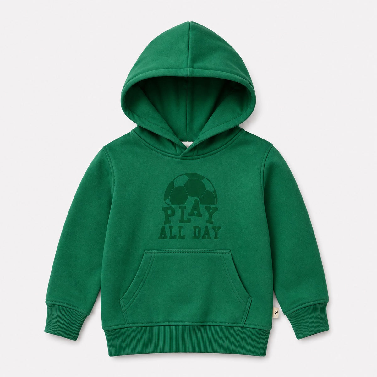 Boys Fleece Hoodies - Play All Day Print Green