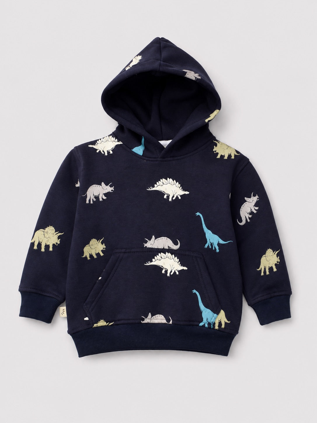 Boys Fleece Hoodies - Dino Print Navy Blue