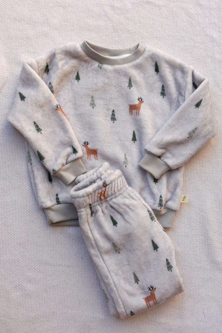 Fleece Pyjama - Winter Wonder Print Grey