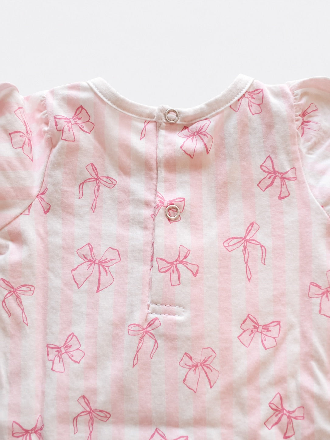 Baby Girl Romper – Bows Baby Pink Stripes