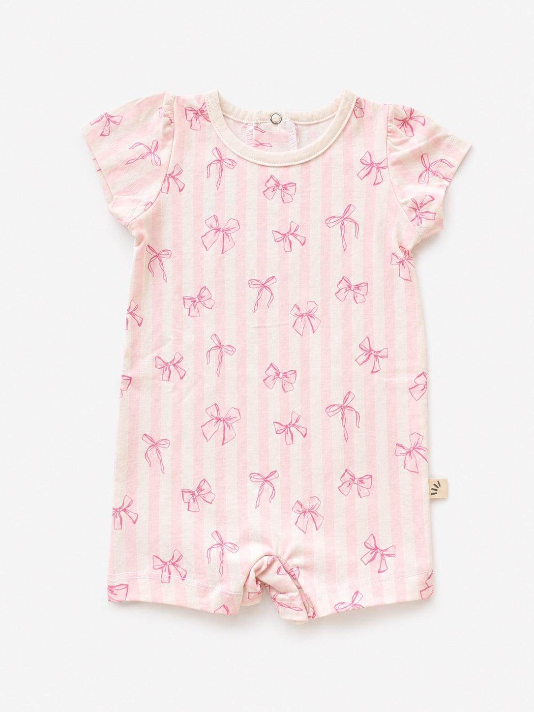 Baby Girl Romper – Bows Baby Pink Stripes