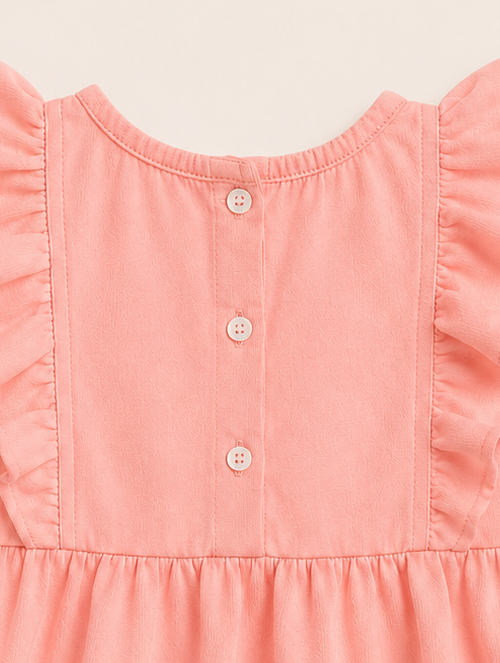 Girls Flounce Dress - Bubblegum