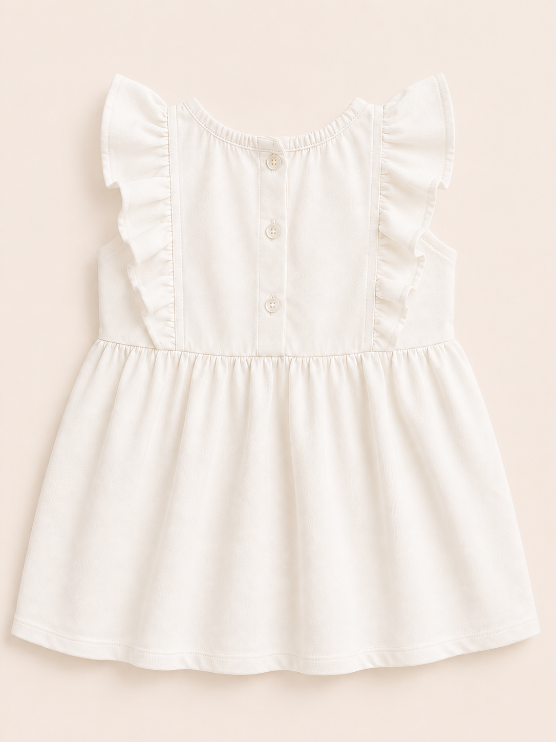 Girls Flounce Dress - White