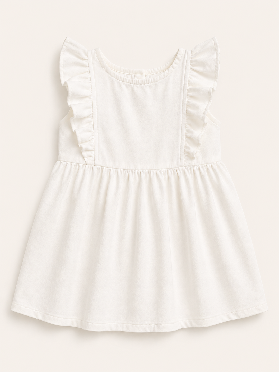 Girls Flounce Dress - White