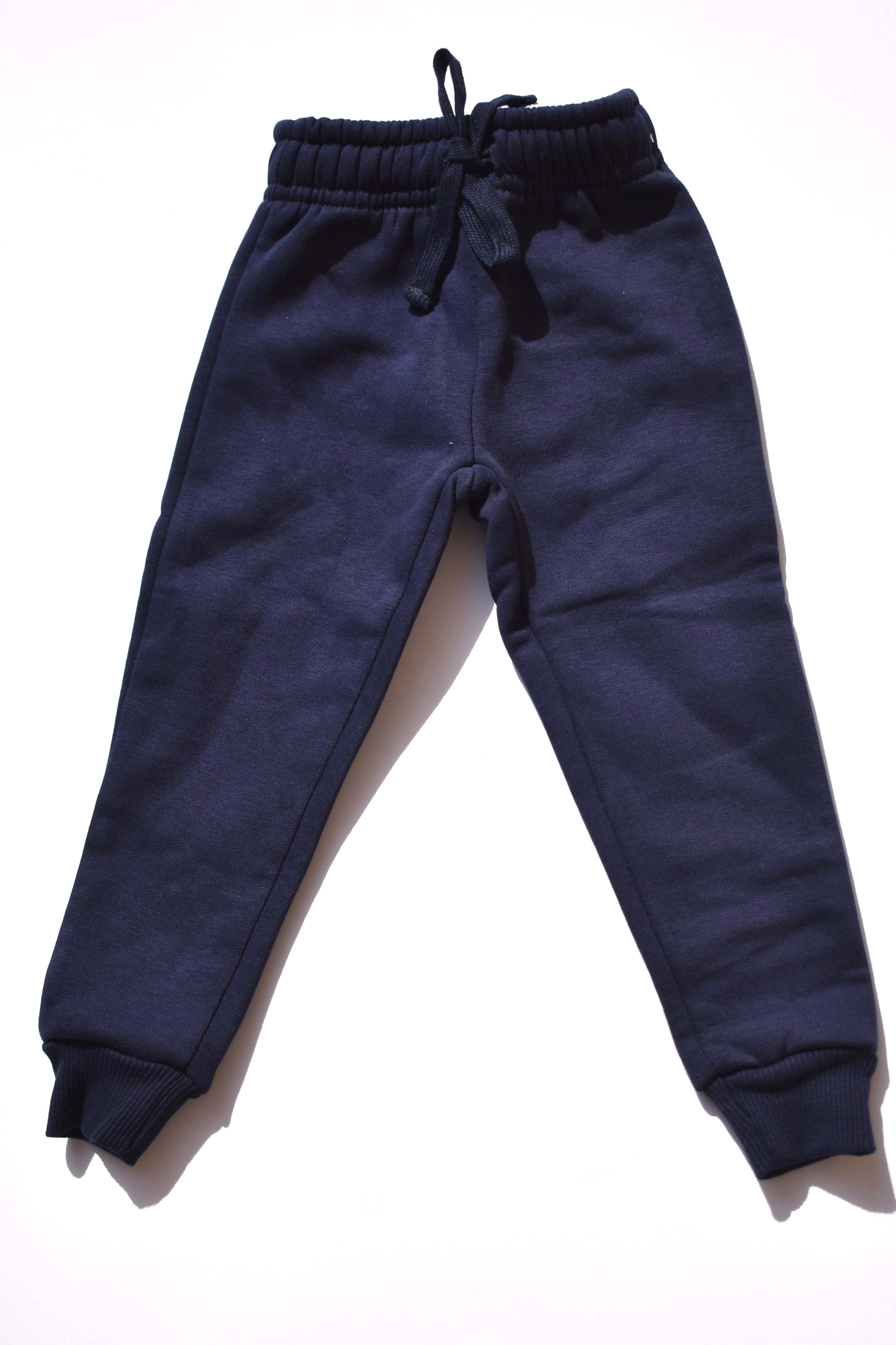 Boys Fleece Cotton Joggers - Navy Blue