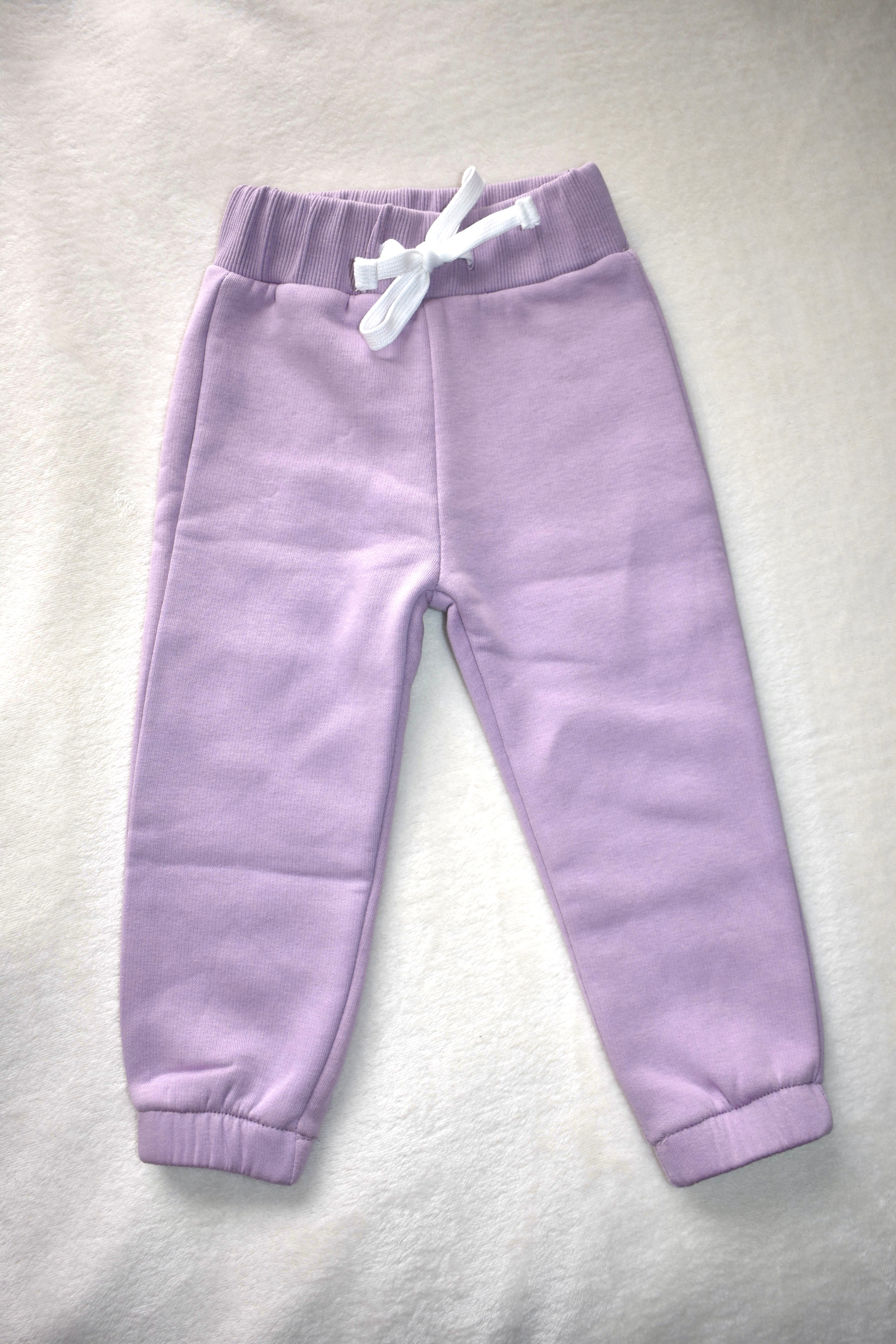 Girls Fleece Cotton Joggers - Mauve