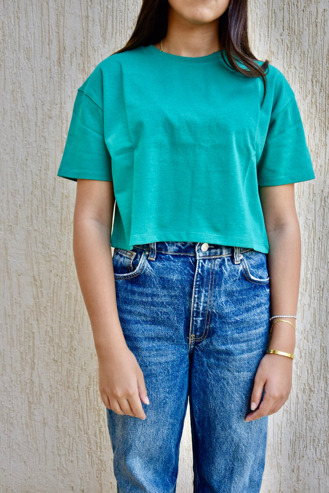 Women Cotton Basic T-shirts - Green