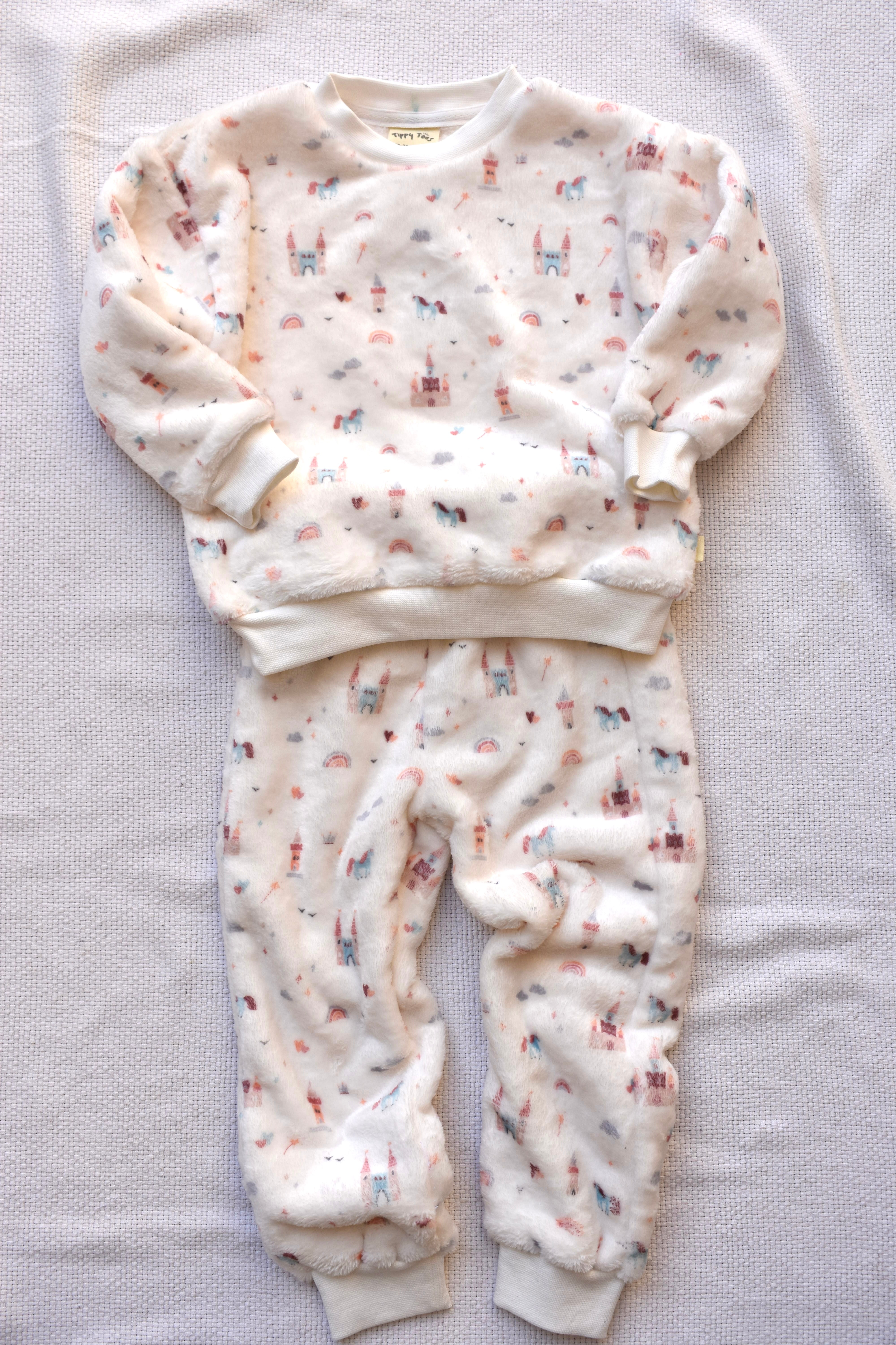 Fleece Pyjama - Fairytale Print White