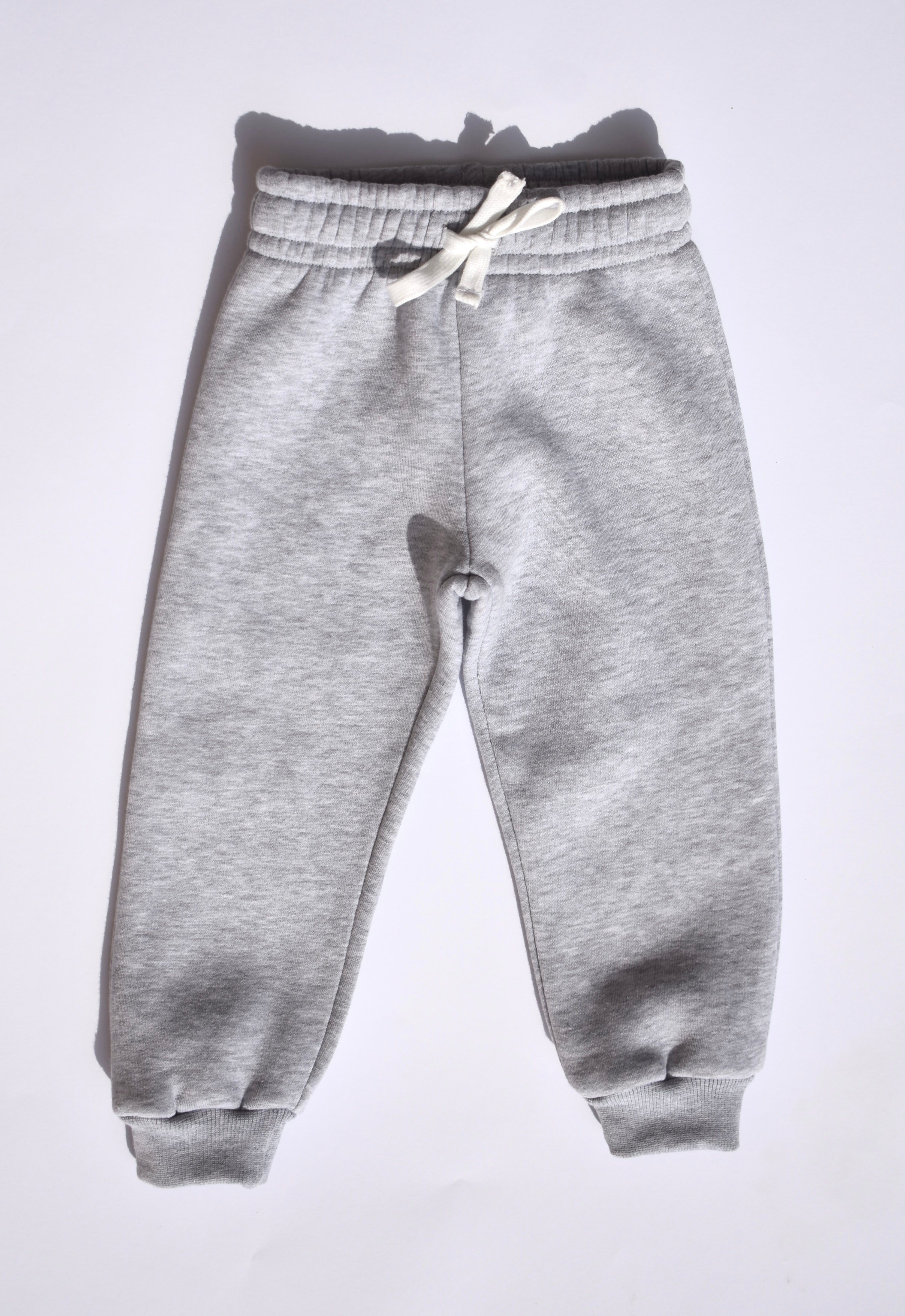 Boys Fleece Cotton Joggers - Grey