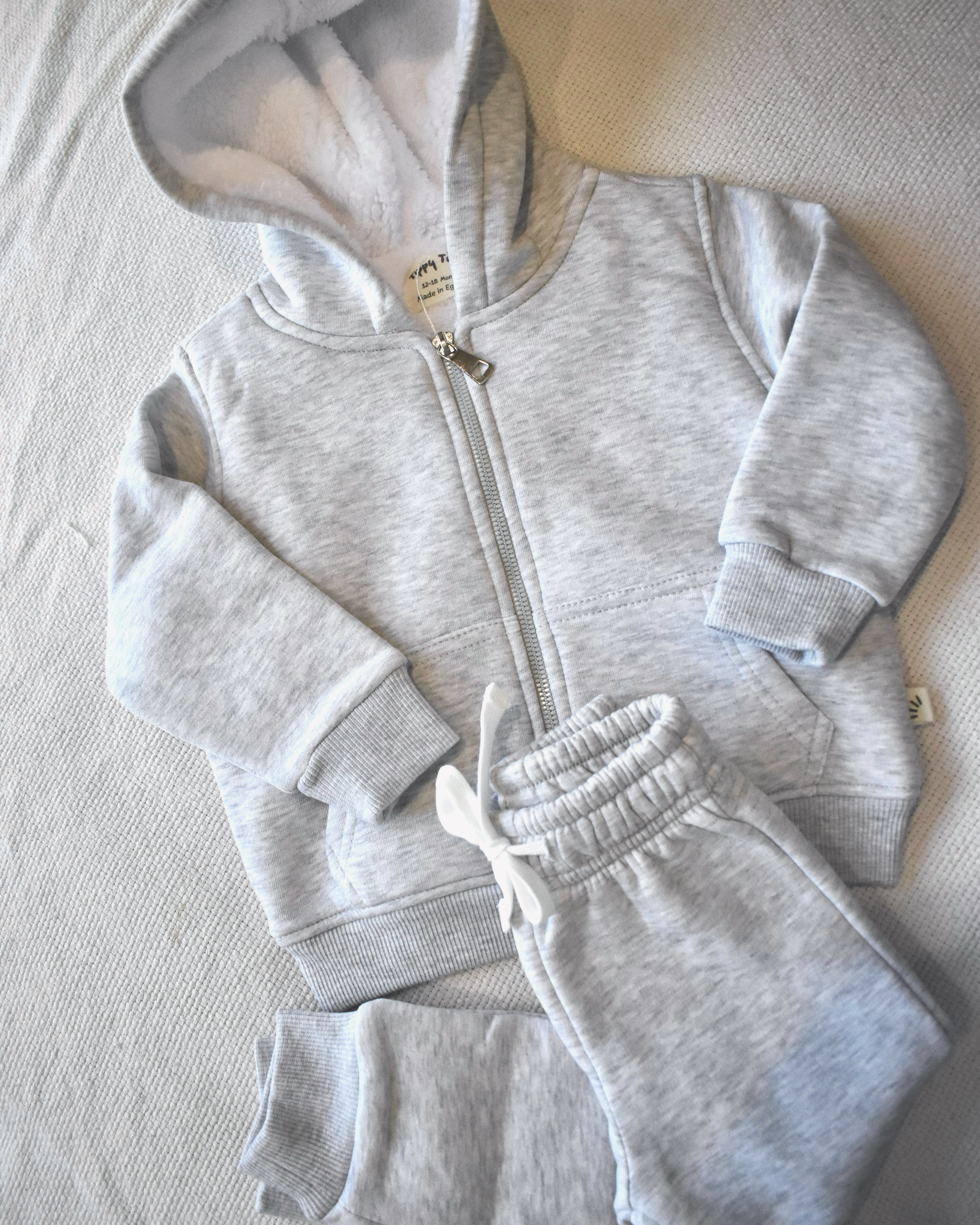 Fur Lined Jacket - Light Heather Grey