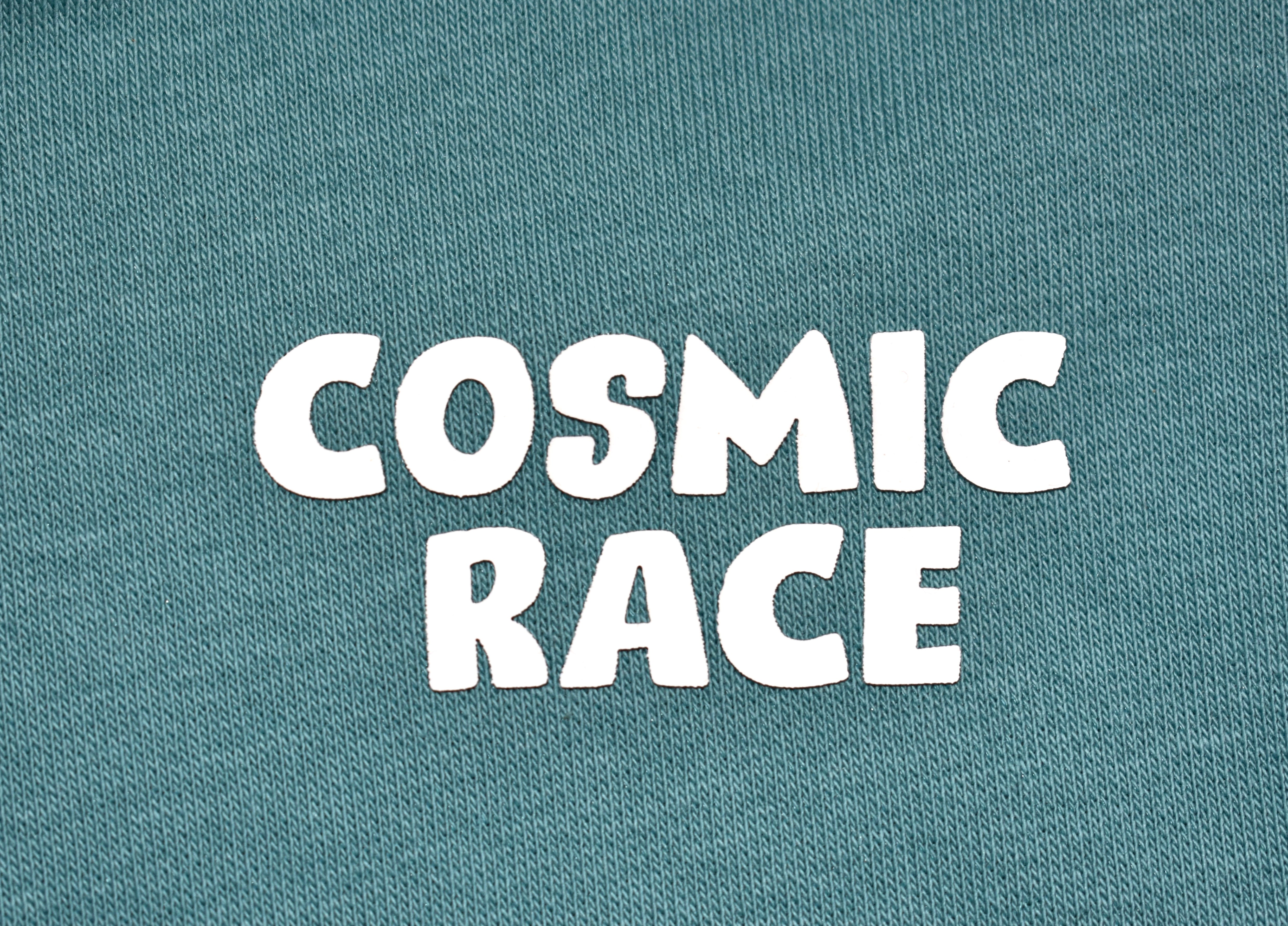Boys Fleece Hoodies - Cosmic Race Print Teal Green