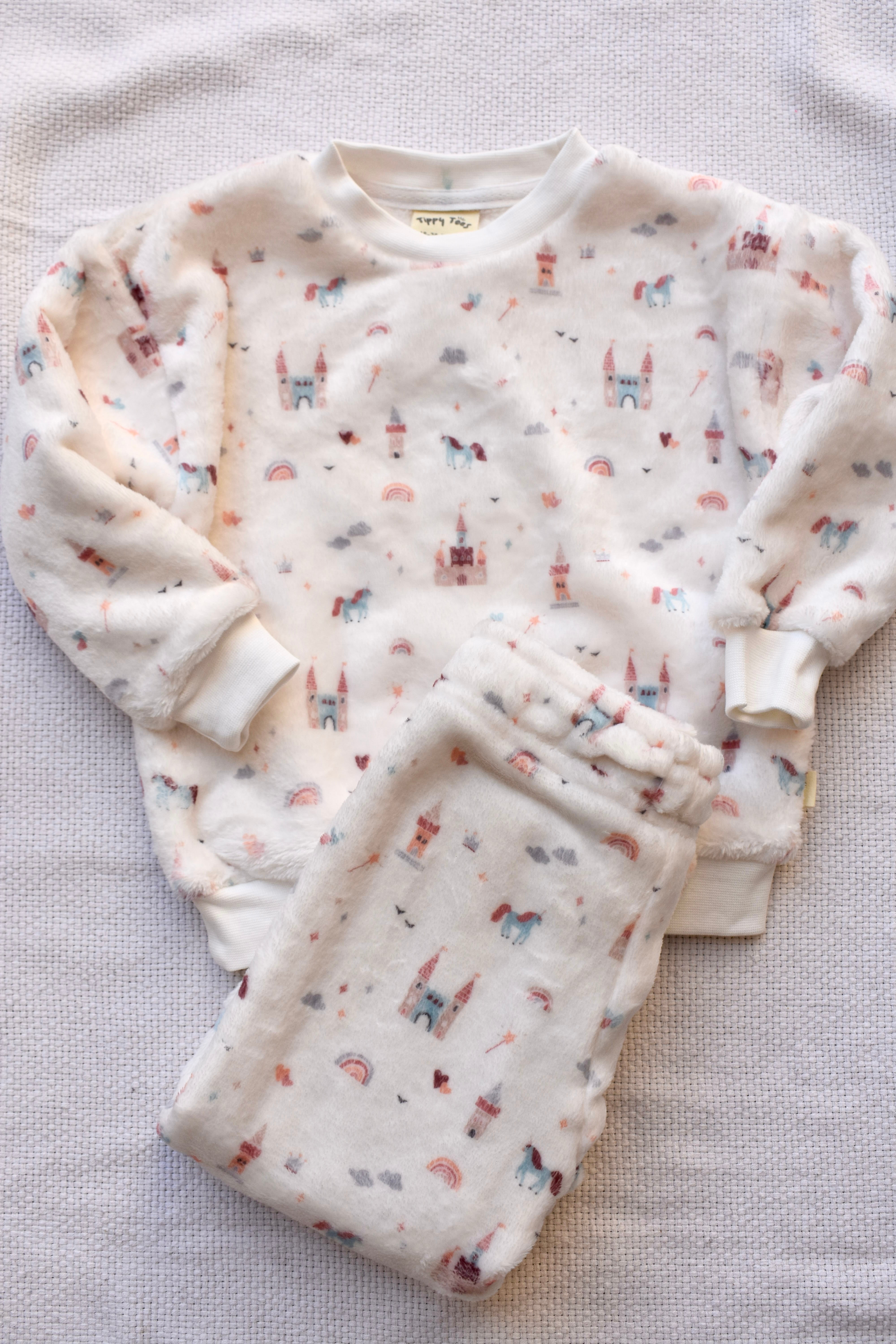 Fleece Pyjama - Fairytale Print White