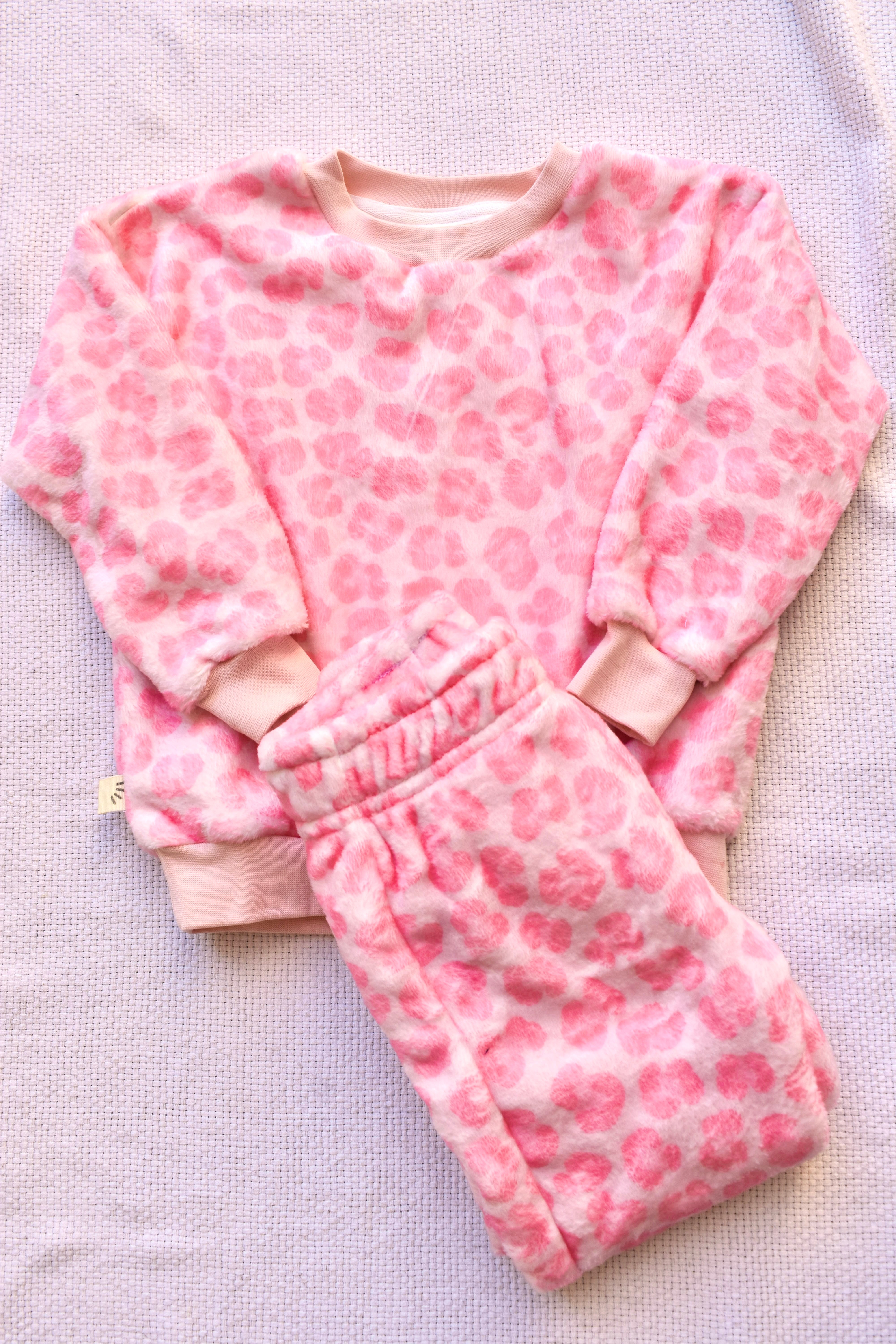 Fleece Pyjama - Leopard Print Pink