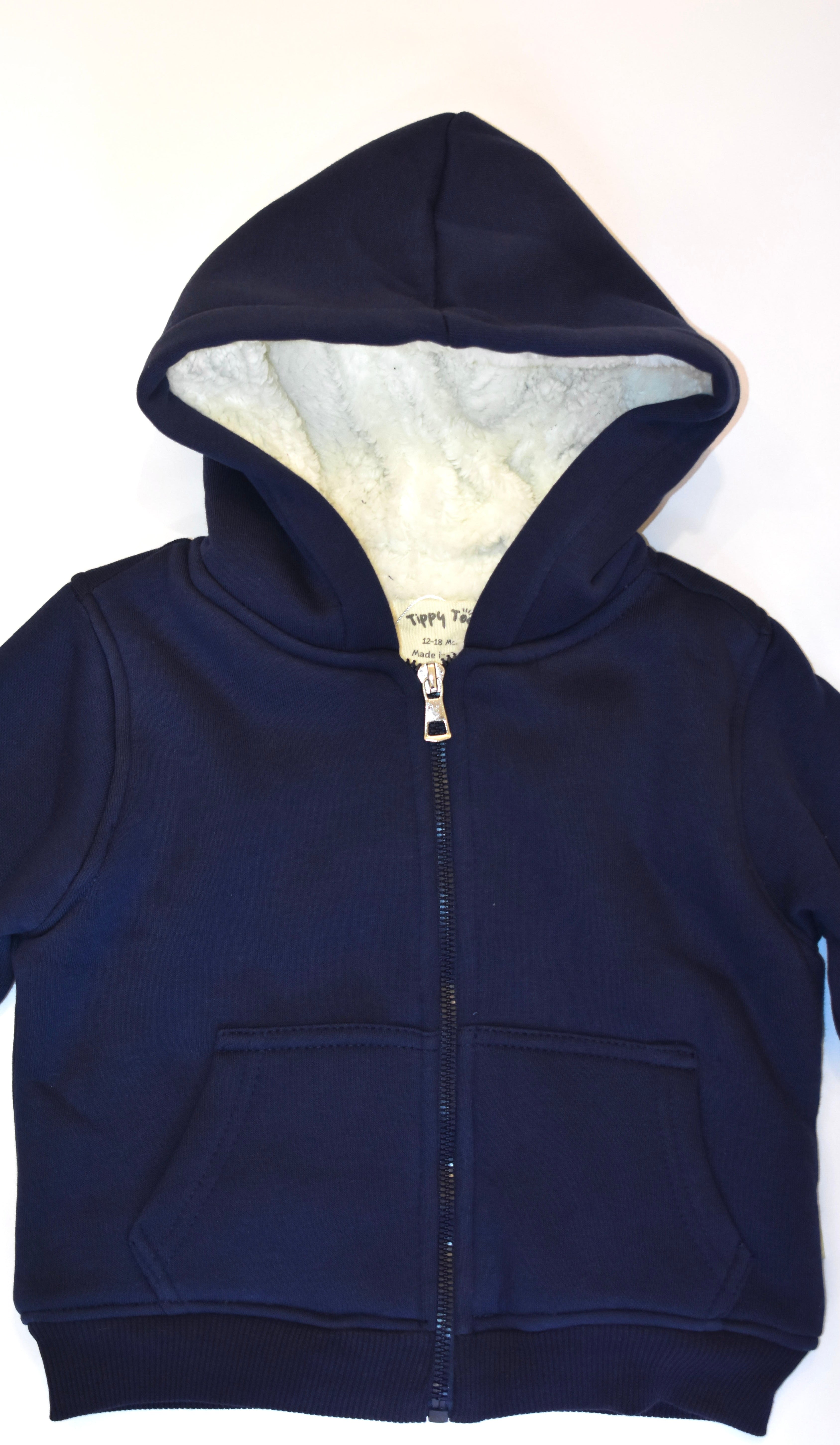 Fur Lined Jacket - Navy Blue
