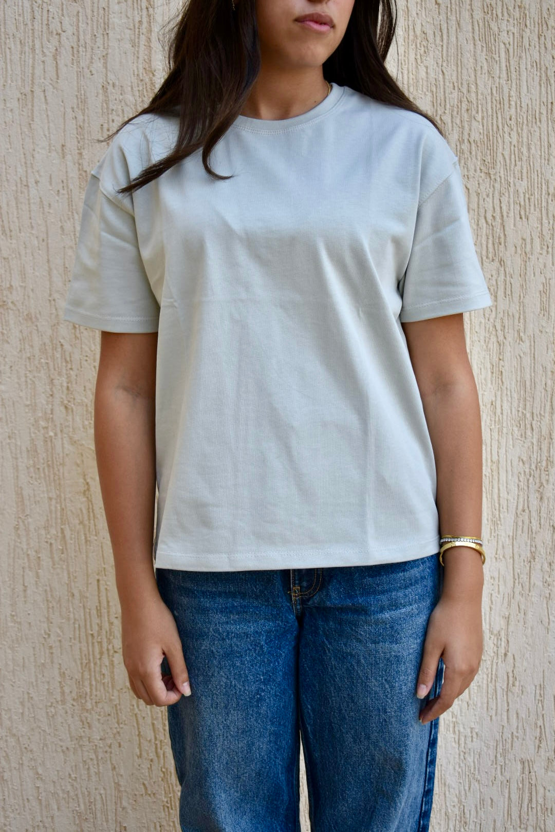 Women Cotton Basic T-shirts - Greige