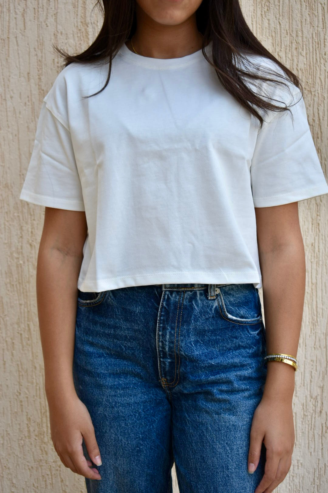 Women Cotton Basic T-shirts - Ivory