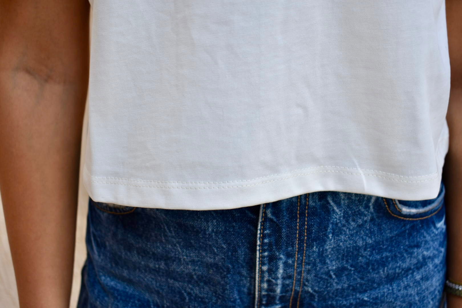 Women Cotton Basic T-shirts - Ivory