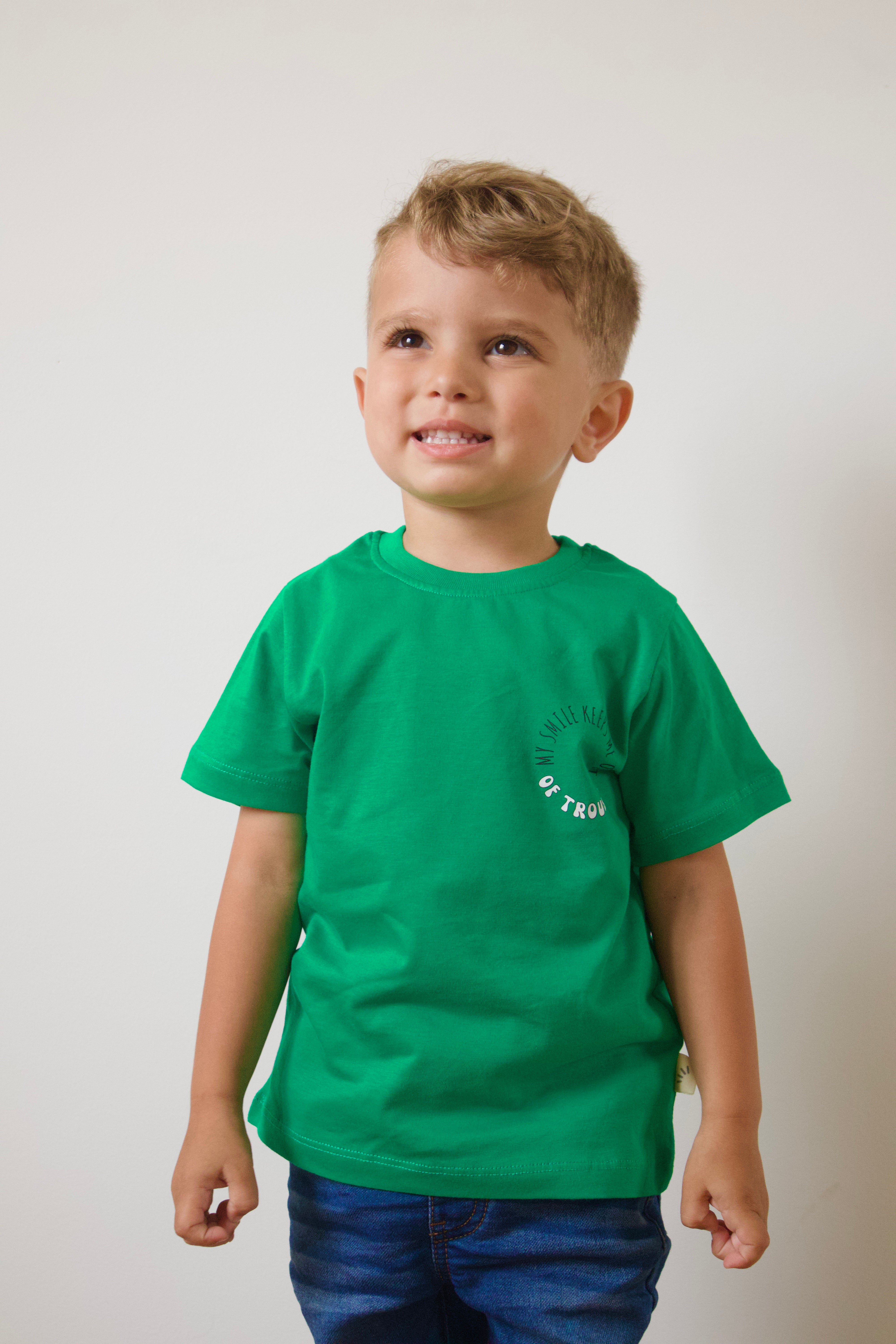 Boys Cotton T-Shirt - Road Trip Print Light Blue