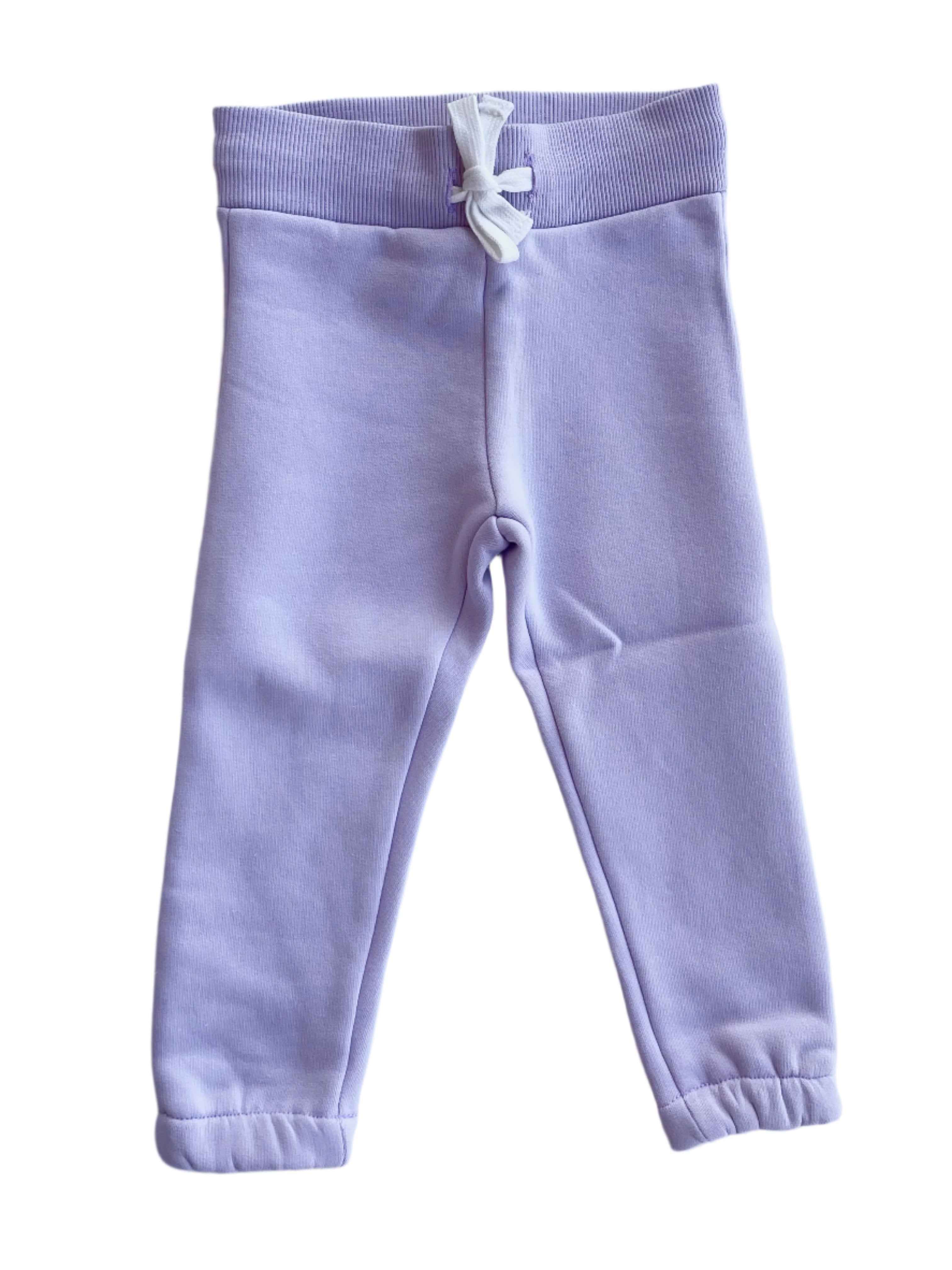 Girls Fleece Cotton Joggers - Lavender