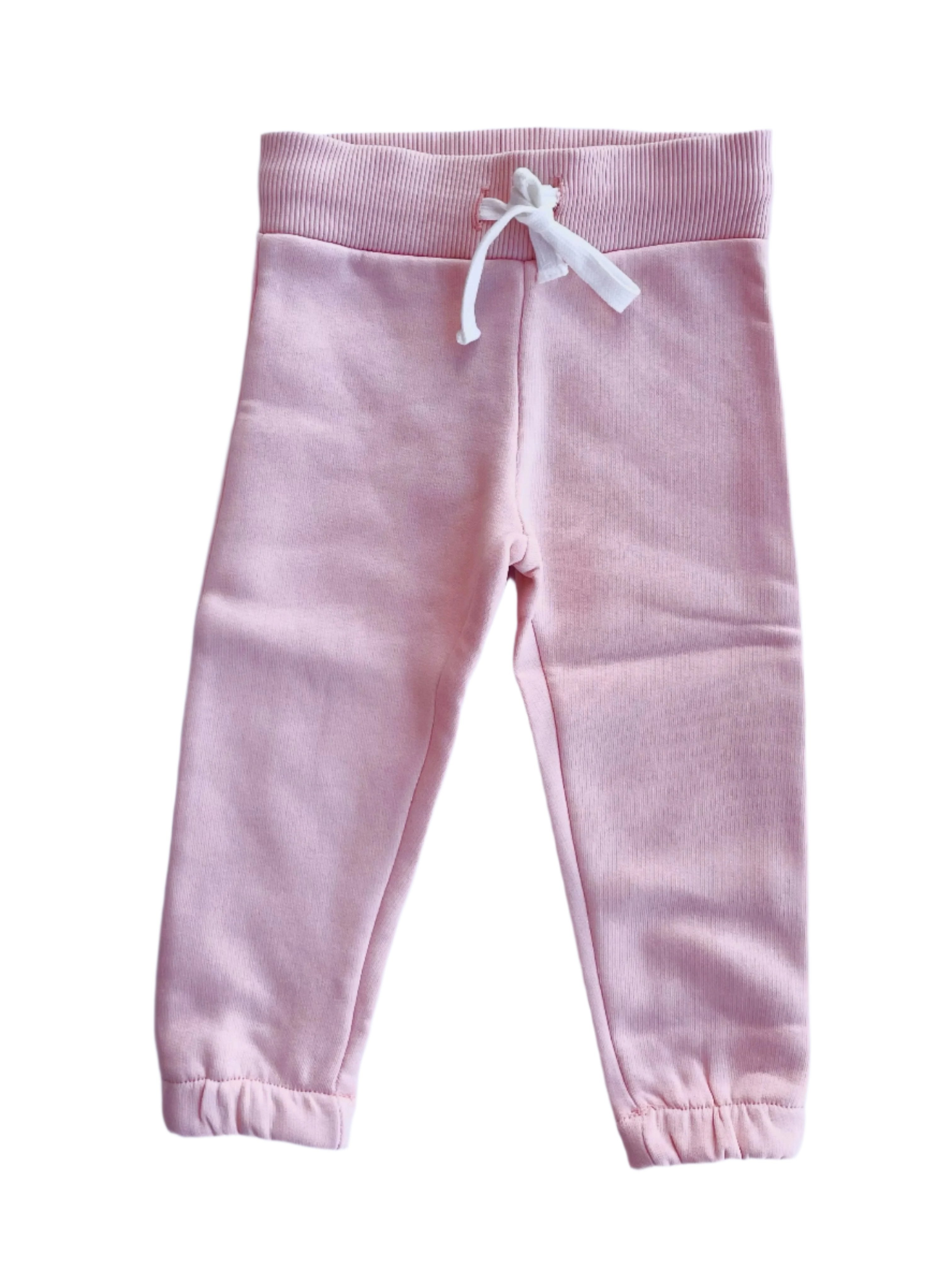Girls Fleece Cotton Joggers - Pink